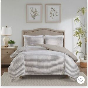 Madison Park 3 Pc King/Cal King River Clipped Jacquard Duvet Cover Set